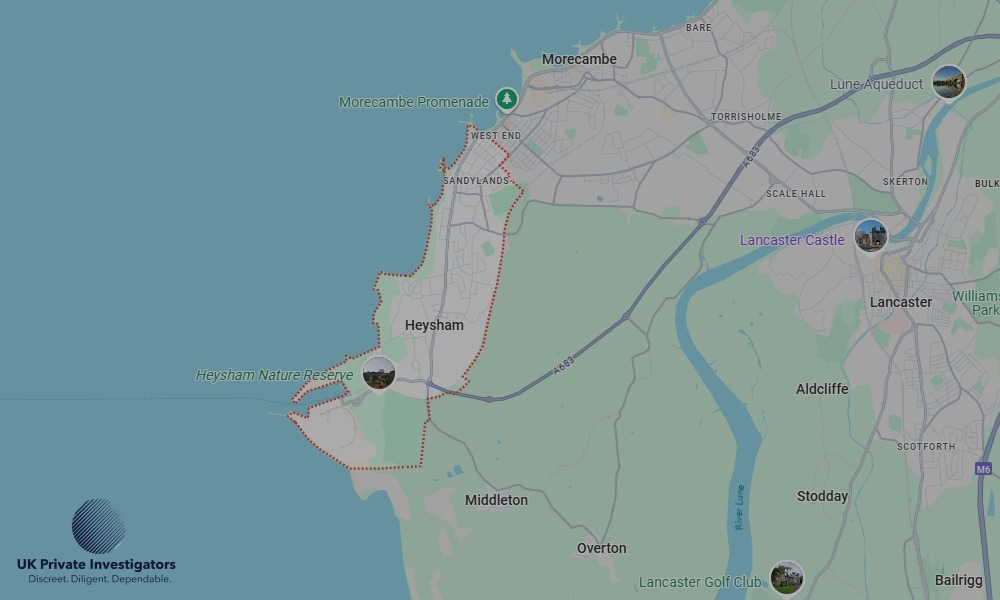 Areas of Heysham our Tracing Agents operate