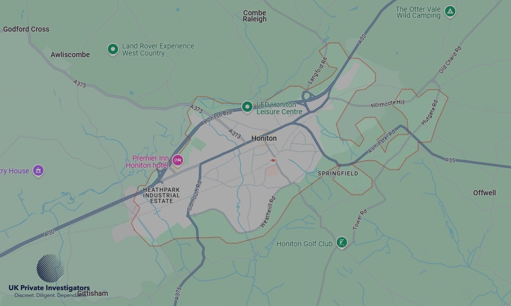 Areas of Honiton our Tracing Agents operate