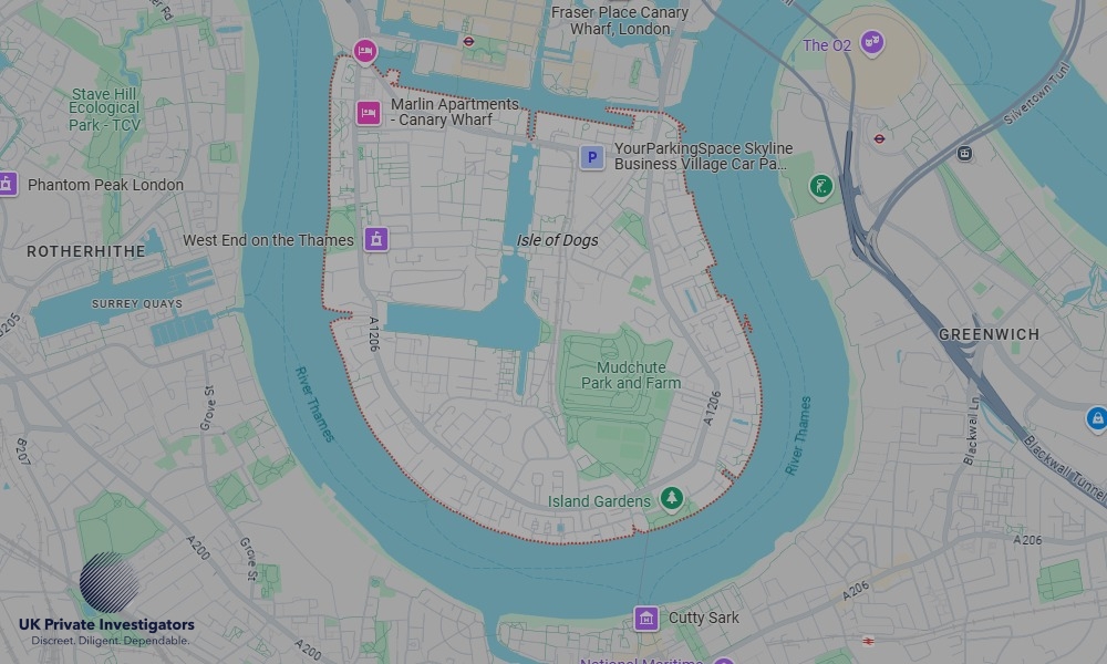 Areas of Isle Of Dogs our Tracing Agents operate