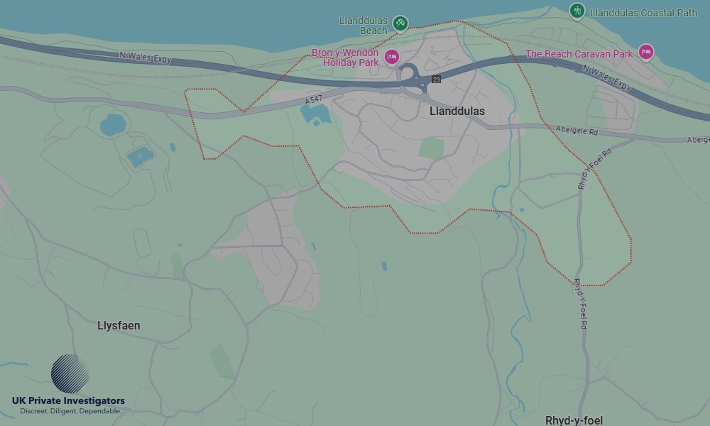 Areas of Llanddulas our Tracing Agents operate