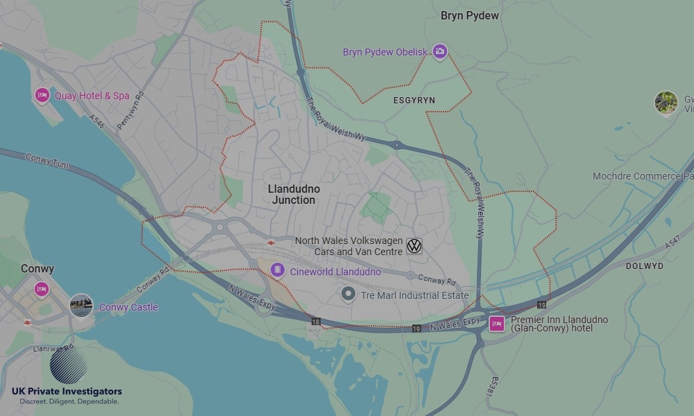 Areas of Llandudno Junction our Tracing Agents operate