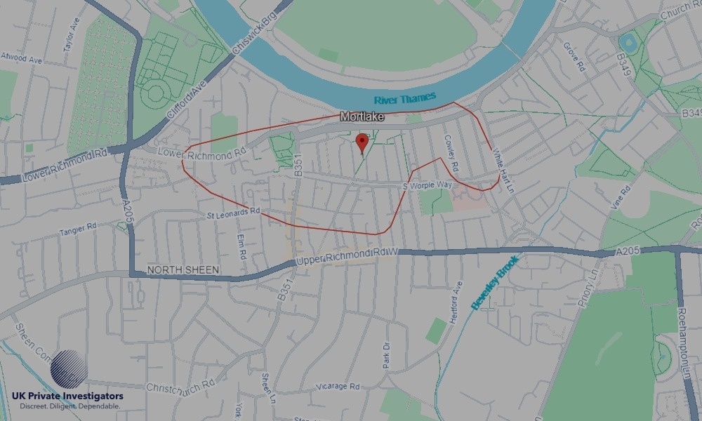 Areas of Mortlake our Tracing Agents operate