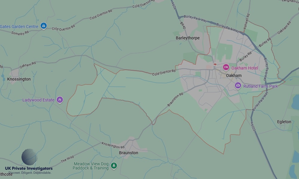 Areas of Oakham our Tracing Agents operate