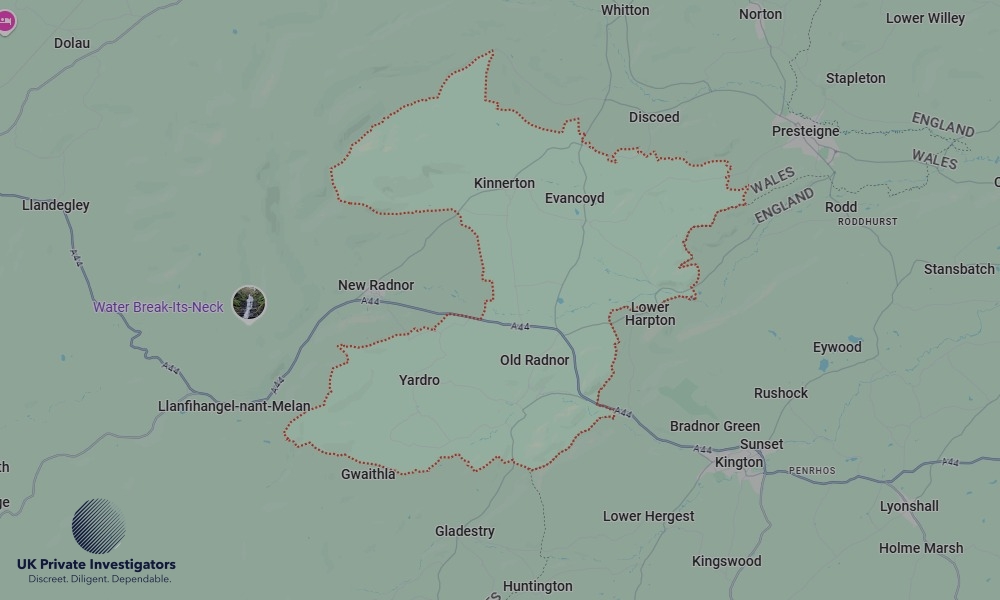 Areas of Old Radnor our Tracing Agents operate