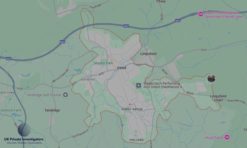 Areas of Oxted our Tracing Agents operate