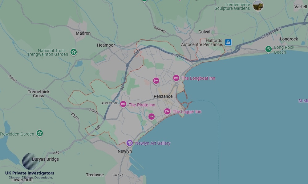 Areas of Penzance our Tracing Agents operate