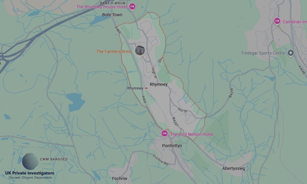 Areas of Rhymney our Tracing Agents operate