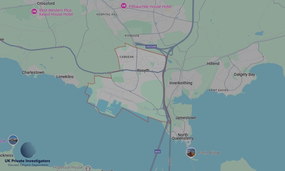 Areas of Rosyth our Tracing Agents operate