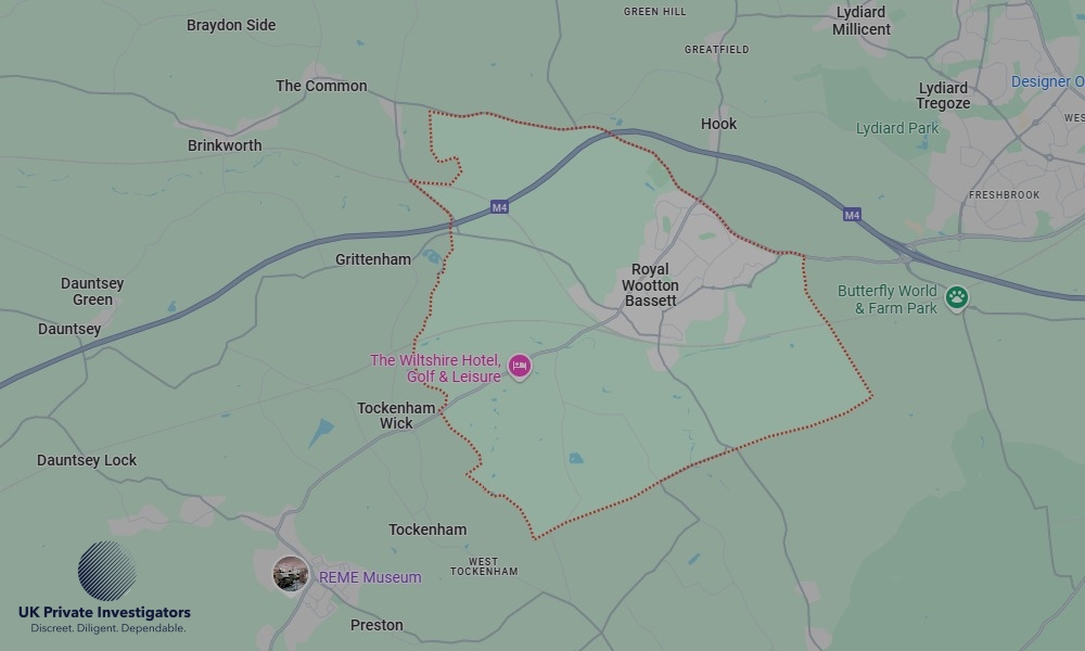 Areas of Royal Wootton Bassett our Tracing Agents operate