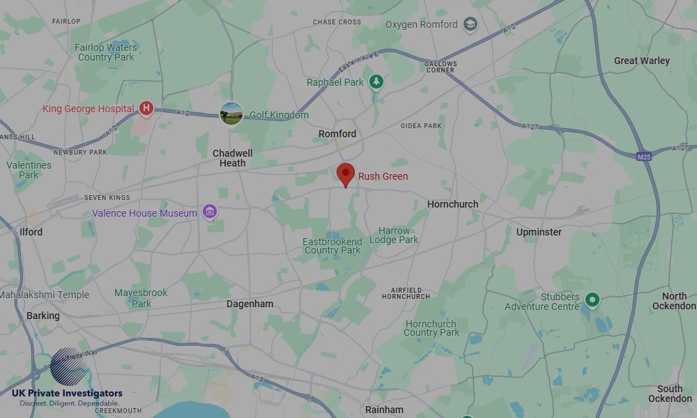 Areas of Rush Green our Tracing Agents operate