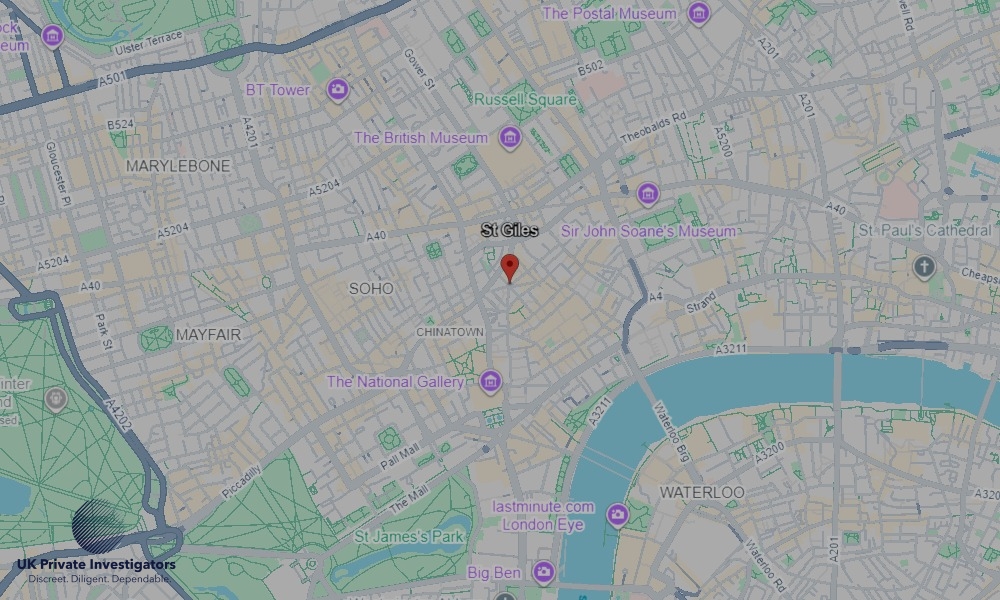 Areas of St Giles our Tracing Agents operate