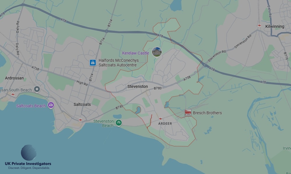 Areas of Stevenston our Tracing Agents operate