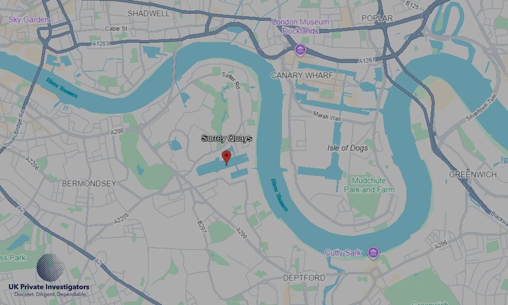 Areas of Surrey Quays our Tracing Agents operate