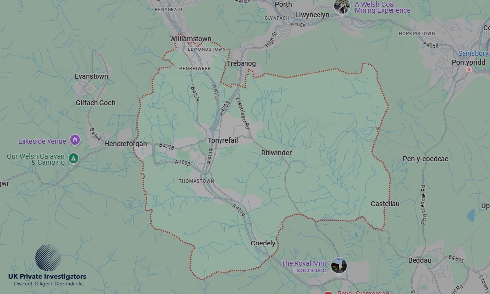 Areas of Tonyrefail our Tracing Agents operate