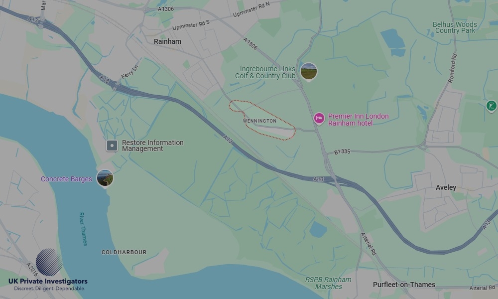 Areas of Wennington our Tracing Agents operate