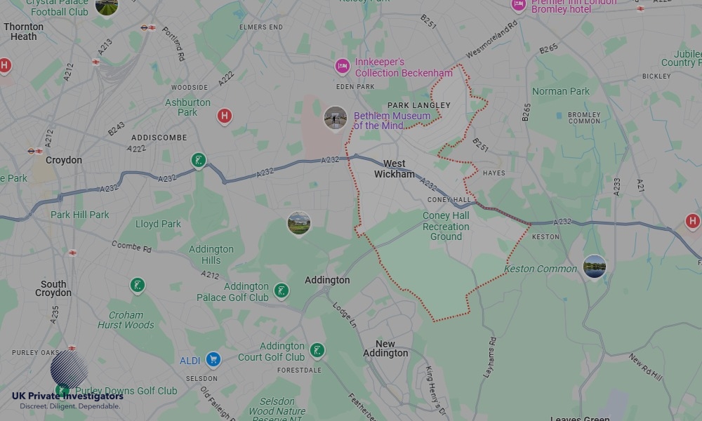 Areas of West Wickham our Tracing Agents operate