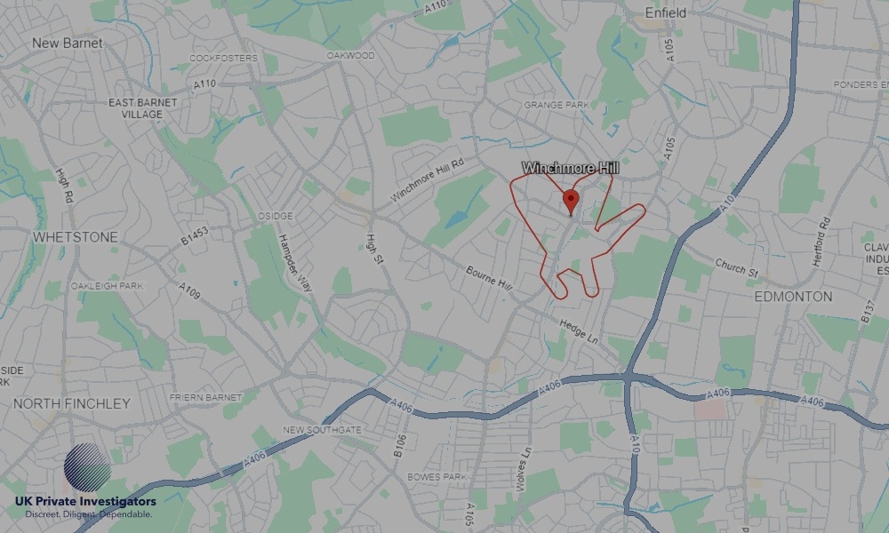Areas of Winchmore Hill our Tracing Agents operate