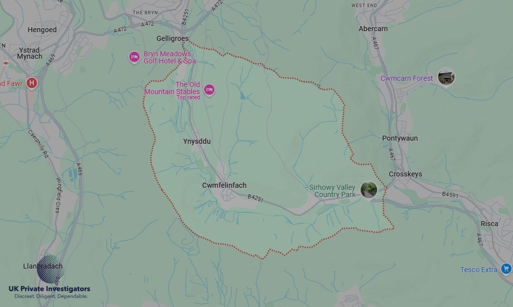 Areas of Ynysddu our Tracing Agents operate